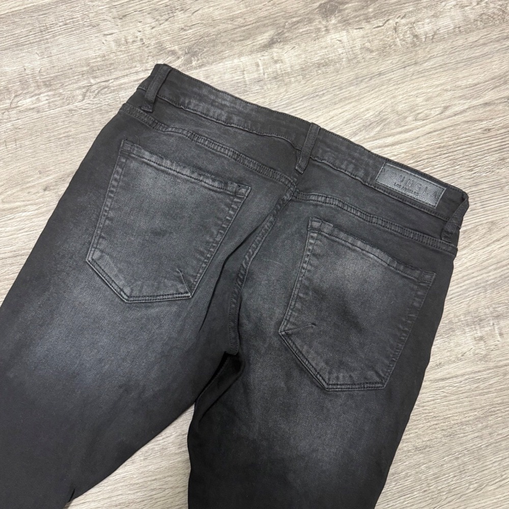 YoungLA Mens Distressed Skinny Jeans Black Faded Ankle Zip Denim 34 x 32 - Picture 11 of 11